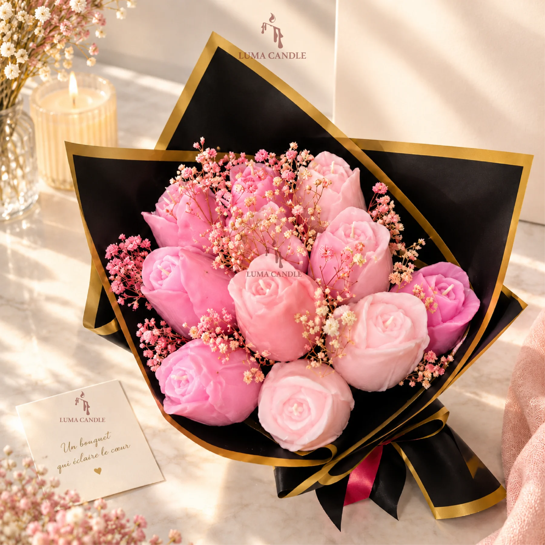 Bouquet de Roses en Cire