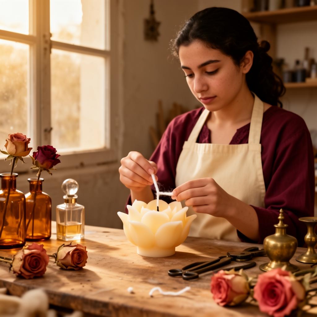 La finition — atelier Luma Candle Maroc